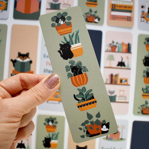 House Plants Cat Bookmark