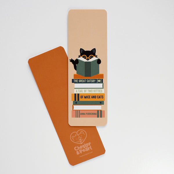 Indoorsy Book Stack Cat Bookmark