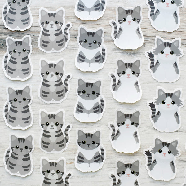 Looks Like My Cat! Gray tabby cat sticker