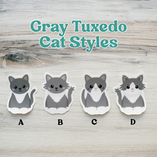 Looks Like My Cat! Gray tuxedo cat sticker