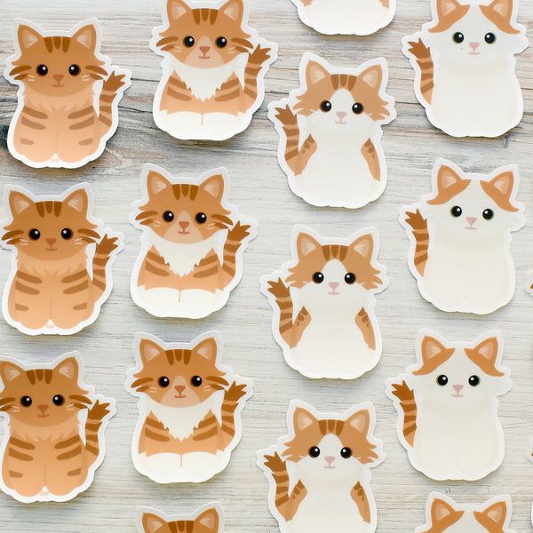 Looks Like My Cat! Long-haired orange tabby cat sticker