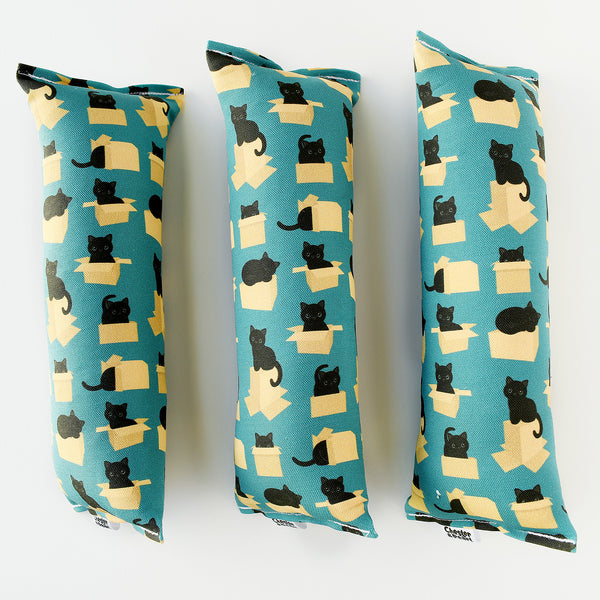 Black Cats in Boxes Kicker Cat Toy - Teal