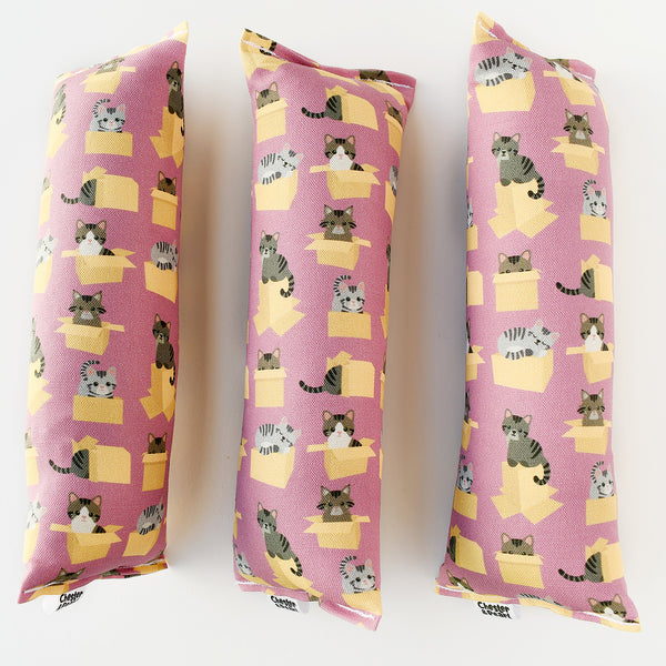 Tabby Cats in Boxes Kicker Cat Toy - Lilac