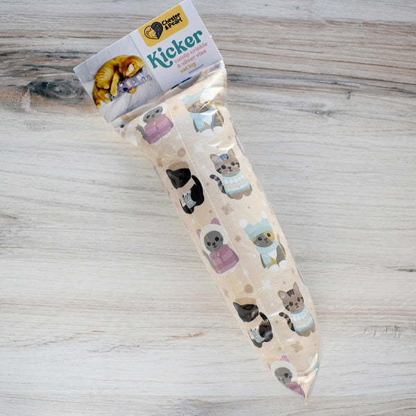 Snuggle Season Kicker Cat Toy - winter cream