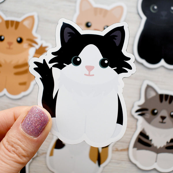 Looks Like My Cat! Black and white bicolor cat magnet