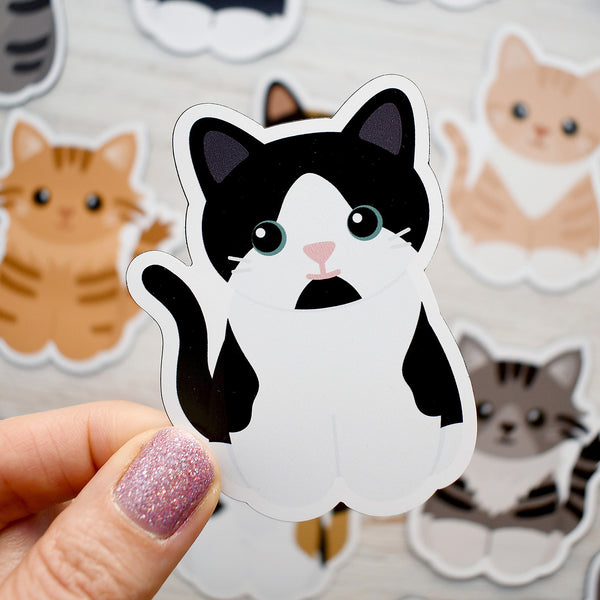Looks Like My Cat! Black and white bicolor cat magnet
