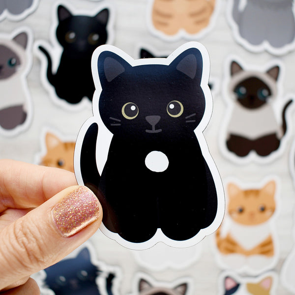 Looks Like My Cat! Black cat with white locket magnet