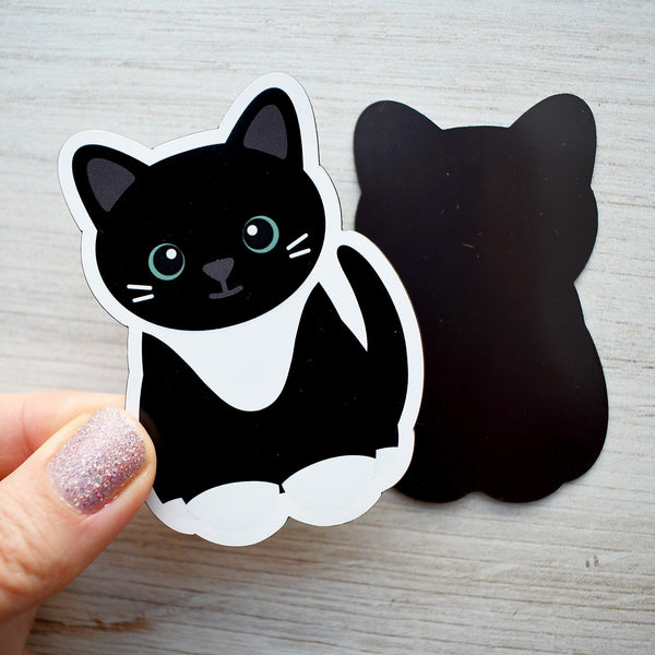 Looks Like My Cat! Black cat with white locket magnet