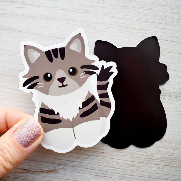 Looks Like My Cat! Maine Coon Long-haired brown tuxedo tabby cat magnet