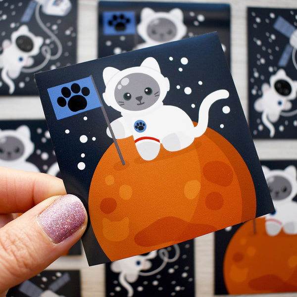 Catstronaut on Mars Magnet