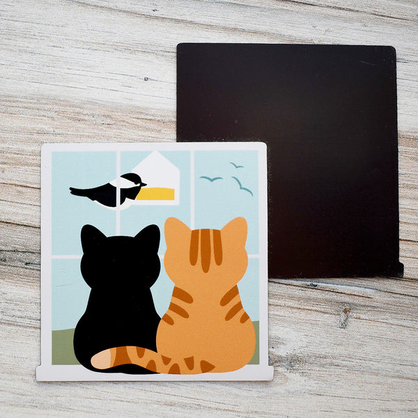Cats Watching Birds Magnet