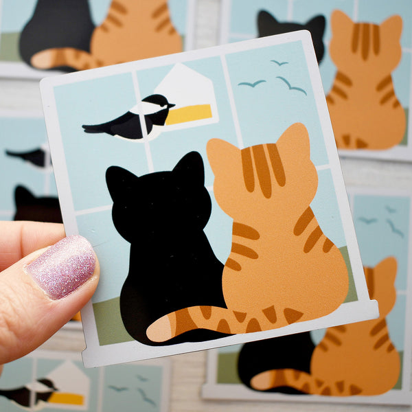 Cats Watching Birds Magnet