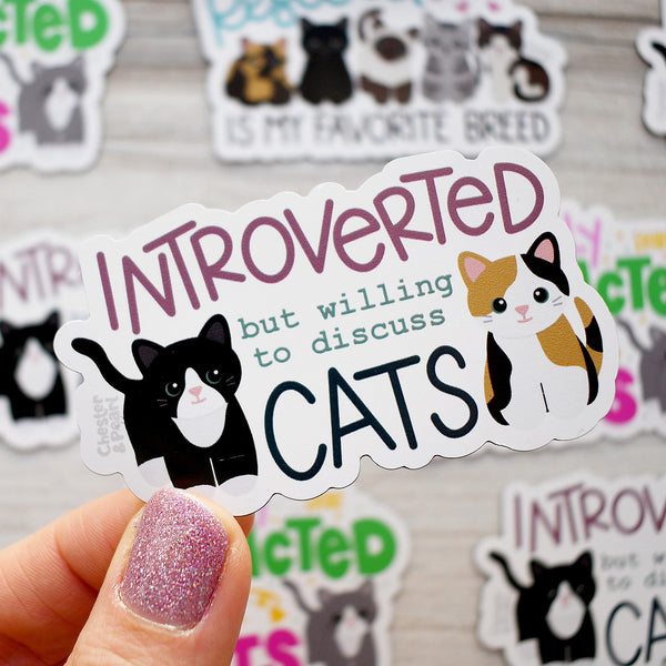 Introverted But Willing To Discuss Cats Magnet