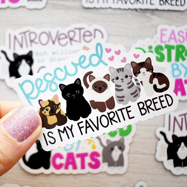 Rescued Is My Favorite Breed Cat Magnet