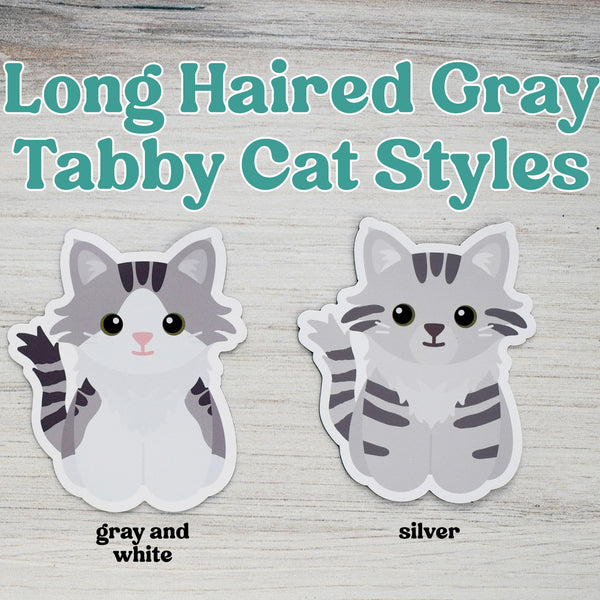 Looks Like My Cat! Long-haired gray tabby cat magnet