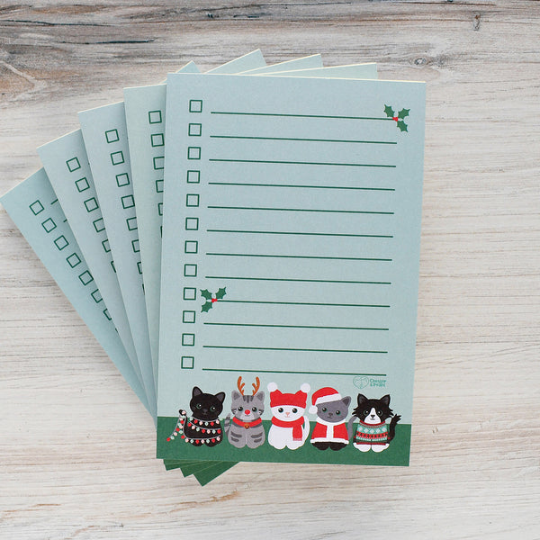 Festive Felines Checklist Notepad