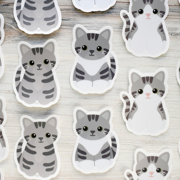 Looks Like My Cat! Gray tabby cat sticker