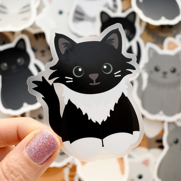 Looks Like My Cat! Black tuxedo cat sticker