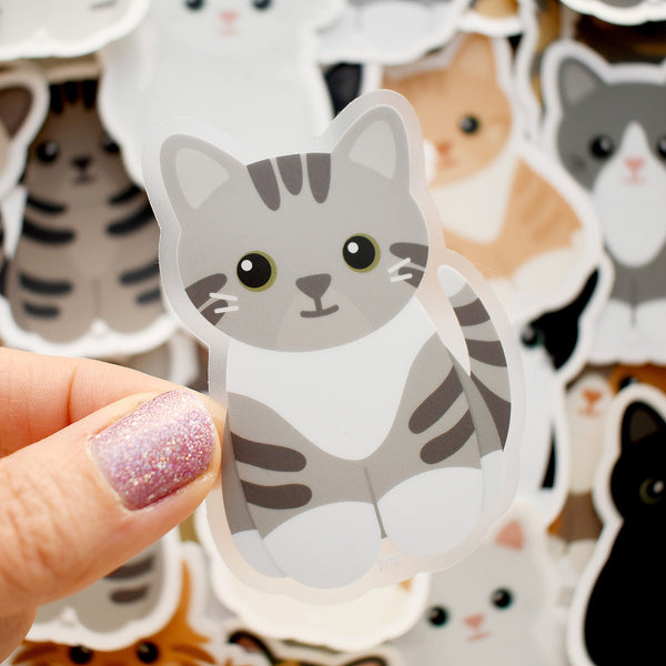 Looks Like My Cat! Gray tabby cat sticker