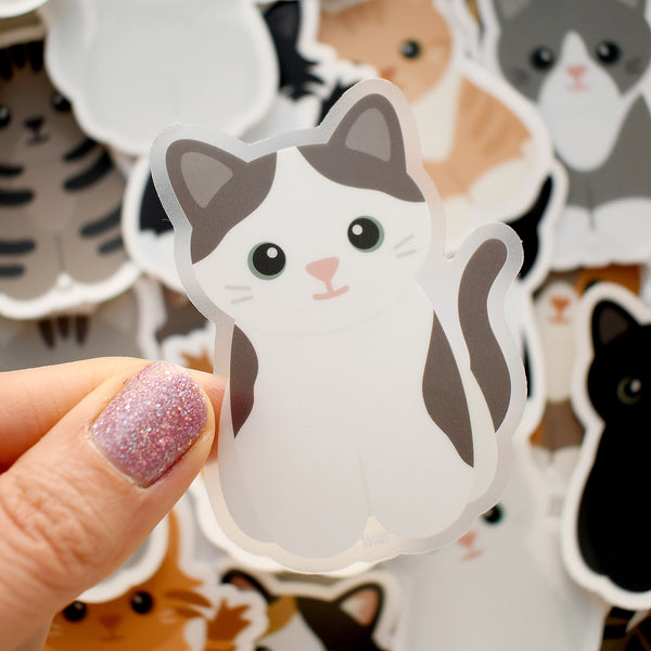 Looks Like My Cat! Gray and white bicolor cat sticker
