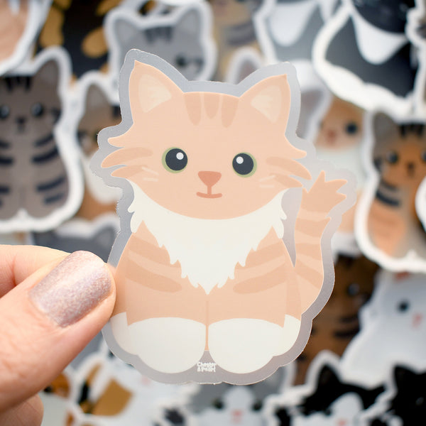 Looks Like My Cat! Buff cream tabby cat sticker