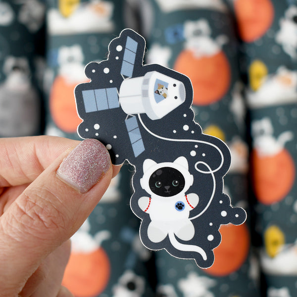 Cat Astronauts 3-in. Vinyl Sticker