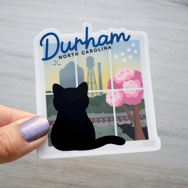 Durham Window View 3-in. Vinyl Cat Sticker