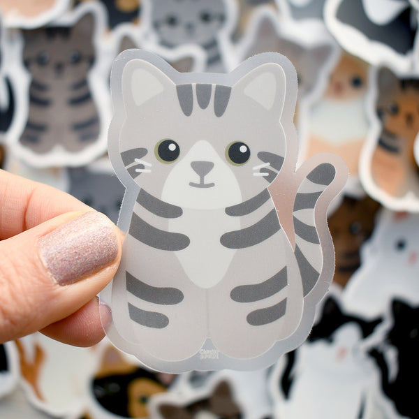 Looks Like My Cat! Gray tabby cat sticker