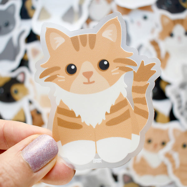 Looks Like My Cat! Long-haired orange tabby cat sticker