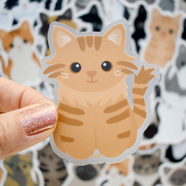 Looks Like My Cat! Long-haired orange tabby cat sticker