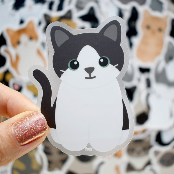 Looks Like My Cat! Gray and white bicolor cat sticker