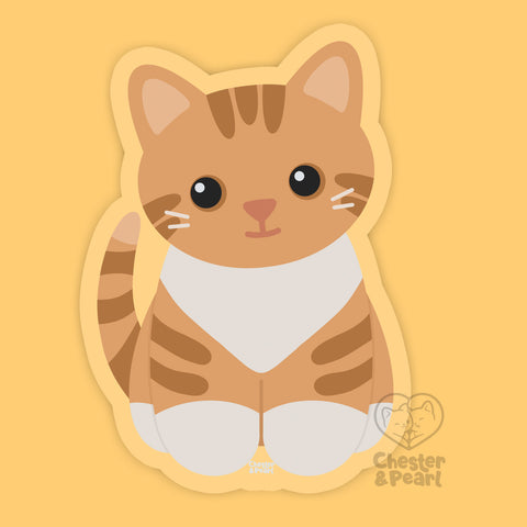 Looks Like My Cat! Orange tabby tuxedo cat sticker