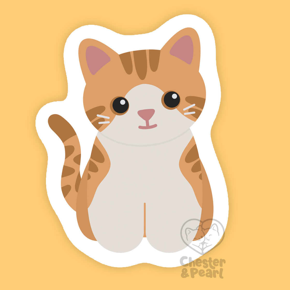 Long Haired Brown Tabby Cat Sticker Decal Brown Cat Water 