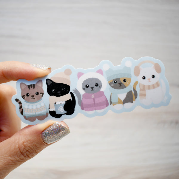 Snuggle Season 4-in. Vinyl Cat Sticker