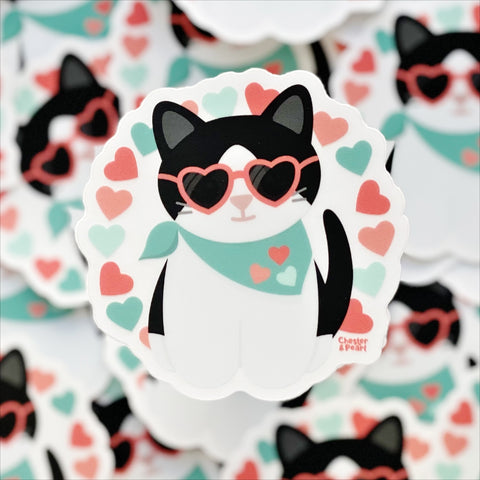 Little Love 3-in. Vinyl Tuxedo Cat Sticker