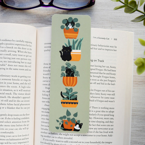 House Plants Cat Bookmark
