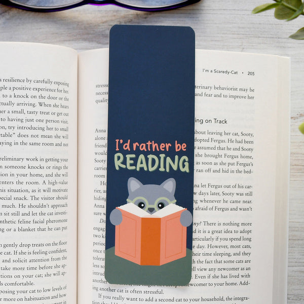 I'd Rather Be Reading Cat Bookmark