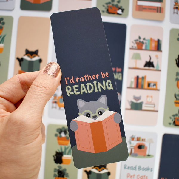I'd Rather Be Reading Cat Bookmark