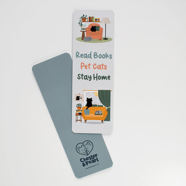 Read Books, Pet Cats, Stay Home Cat Bookmark