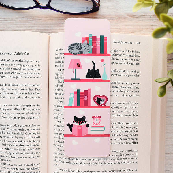 Romance Bookshelves Cat Bookmark