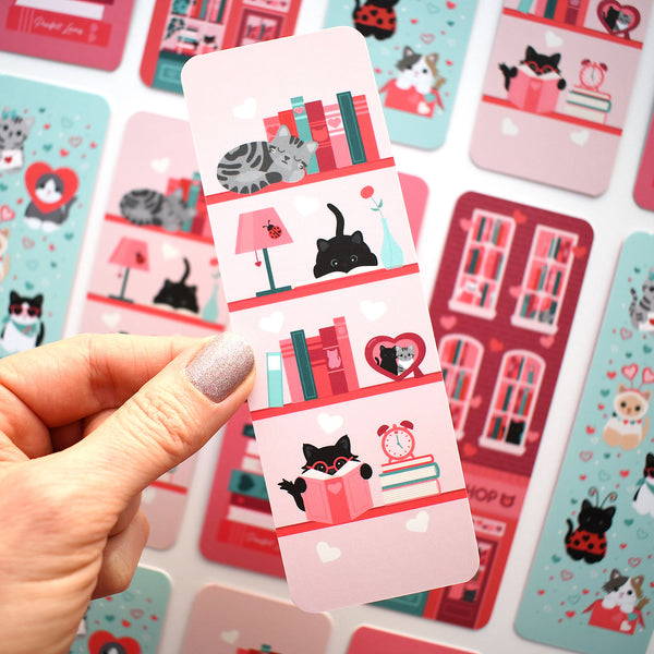 Romance Bookshelves Cat Bookmark