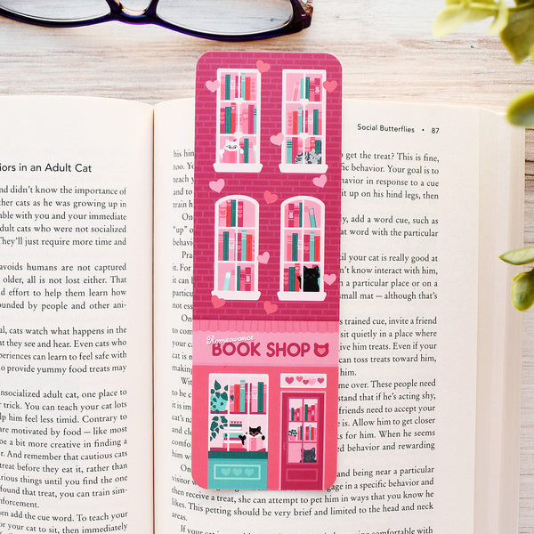 Romance Book Shop Cat Bookmark