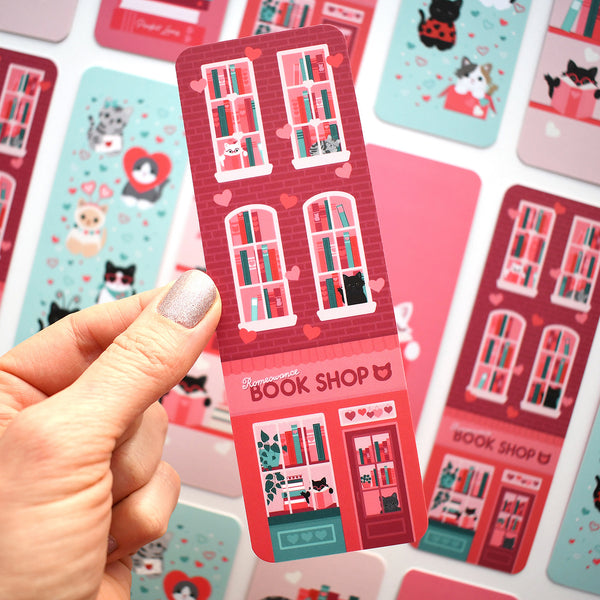 Romance Book Shop Cat Bookmark