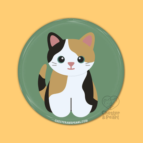 Calico Cat Pin or Magnet