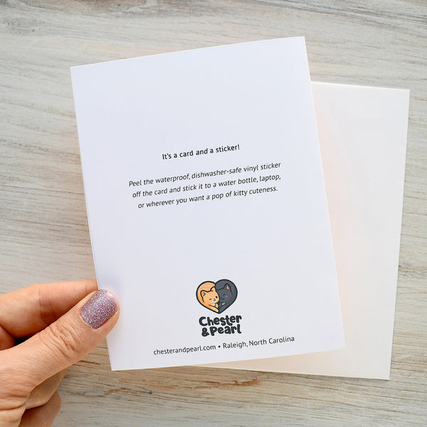 Scorpio Zodiac Cat Birthday Sticker Card