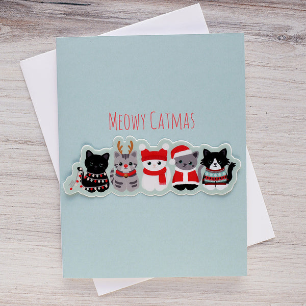 Meowy Catmas Holiday Sticker Card