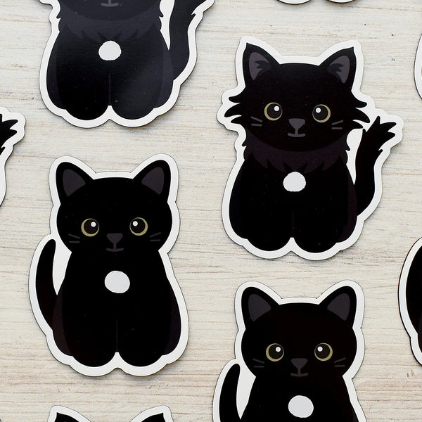 Looks Like My Cat! Black cat with white locket magnet