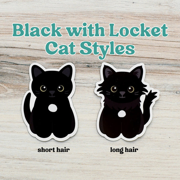 Looks Like My Cat! Black cat with white locket magnet