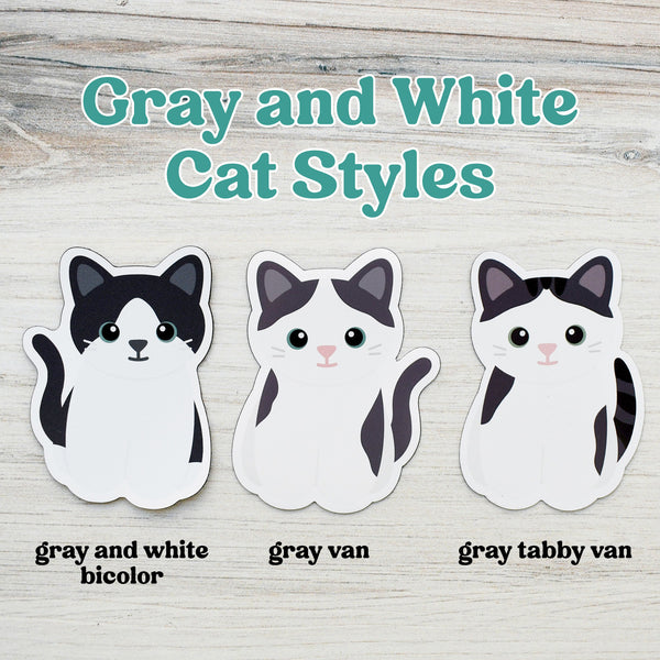 Looks Like My Cat! Gray and white bicolor cat magnet