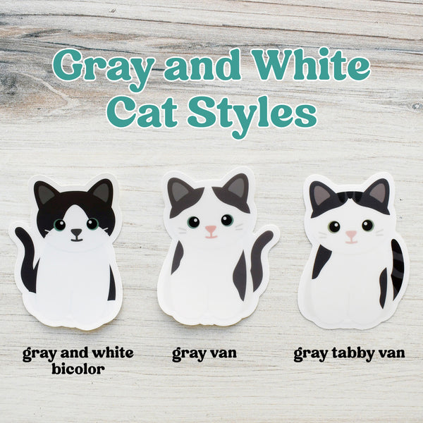Looks Like My Cat! Gray and white bicolor cat sticker